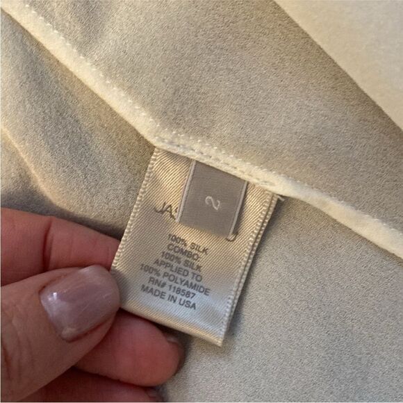 Jason Wu Elegant Cream Sleeveless silk Top, US2 - Picture 8 of 9